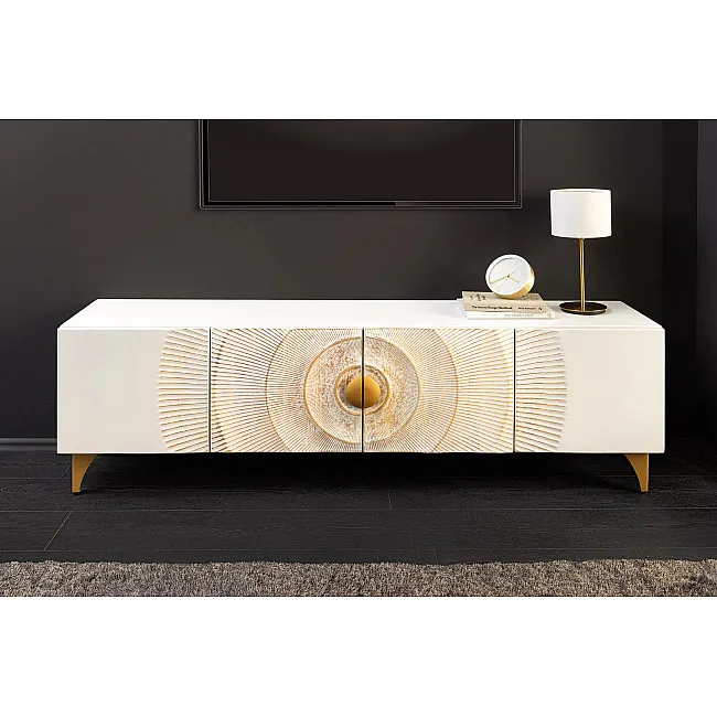 TV-skrinka 48411 Bailey 180cm Drevo Mango Bielené