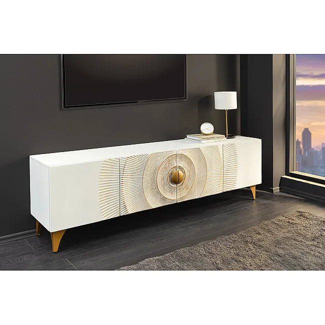 TV-skrinka 48411 Bailey 180cm Drevo Mango Bielené