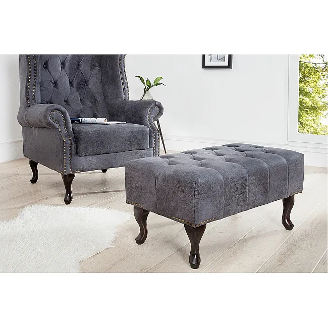 Taburetka 37474 Chesterfield Antik šedá