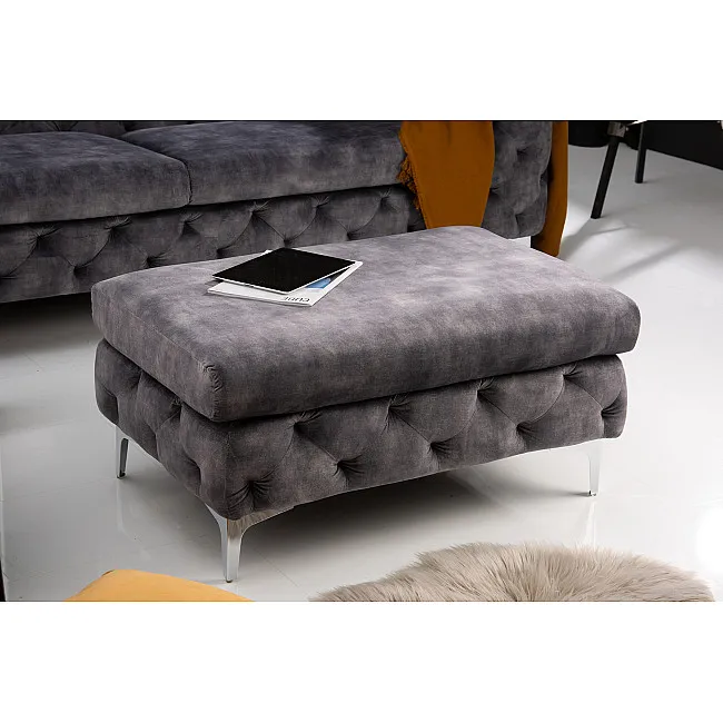 Taburetka 41135 Modern Barock Zamat Šedá Taburetka 41135 Modern Barock Zamat Šedá