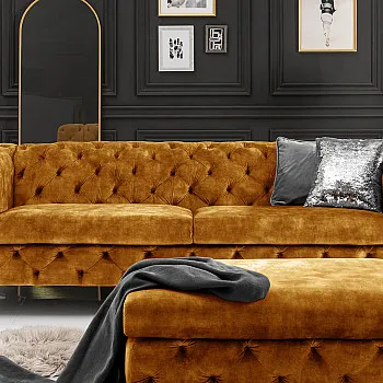 Taburetka 41299 Modern Barock Zamat Žltá Taburetka 41299 Modern Barock Zamat Žltá