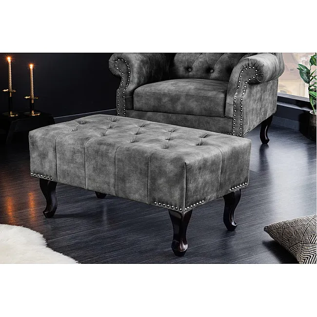 Taburetka 43521 Chesterfield Zamat šedá