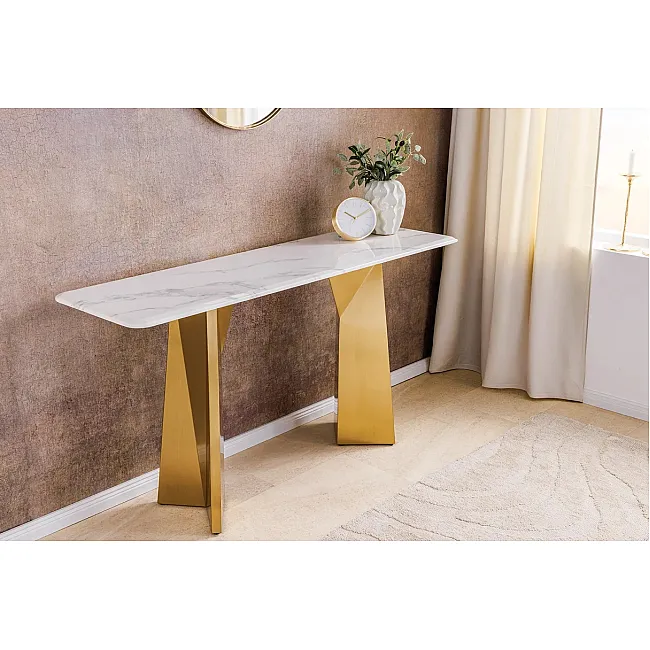 Toaletný stolík/Konzola Luxury - Biely Mramor