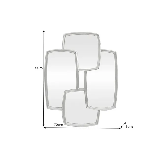 Zrkadlo Quadra 48191 90x70cm Strieborné
