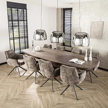 Jedálenský stôl XXL 20-28 Arcadia 300x120cm Drevo Hnedá Acacia