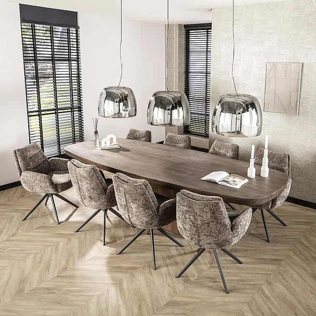 Jedálenský stôl XXL 20-28 Arcadia 300x120cm Drevo Hnedá Acacia
