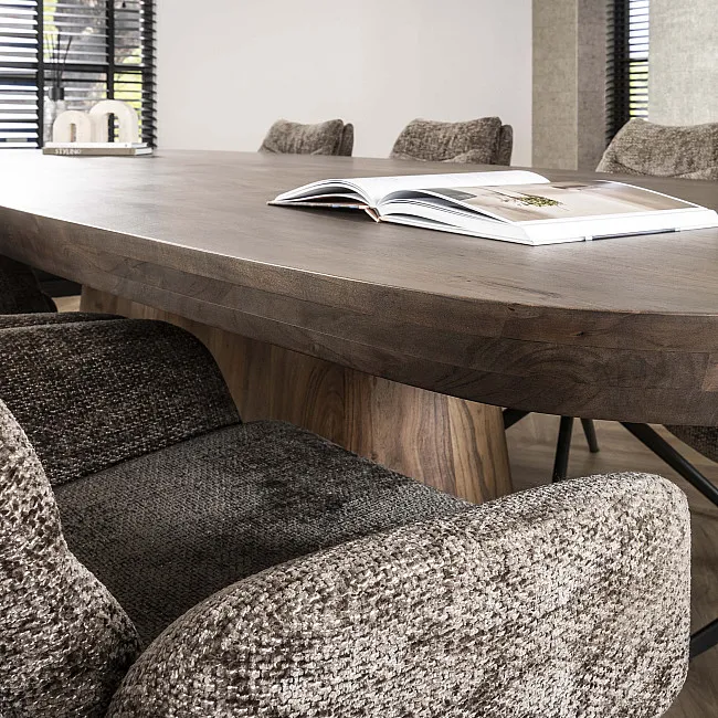 Jedálenský stôl XXL 20-28 Arcadia 300x120cm Drevo Hnedá Acacia
