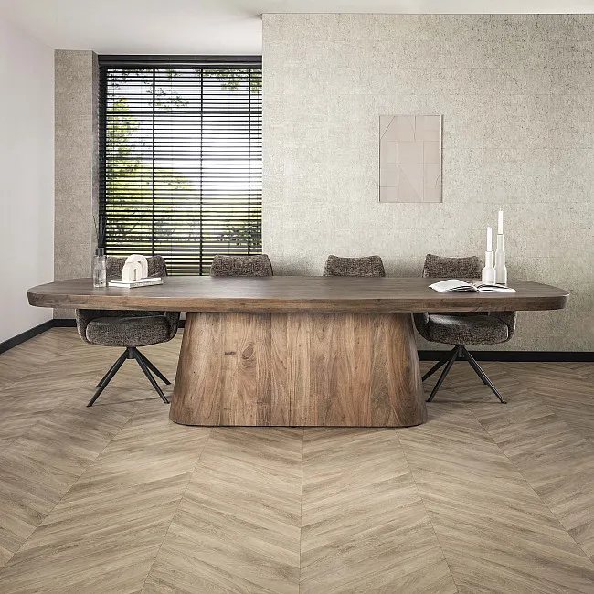 Jedálenský stôl XXL 20-28 Arcadia 300x120cm Drevo Hnedá Acacia