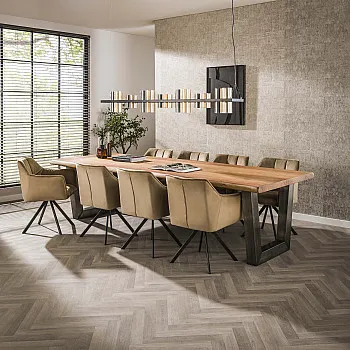 Jedálenský stôl 20-35 Stam 300x100cm Acacia natural