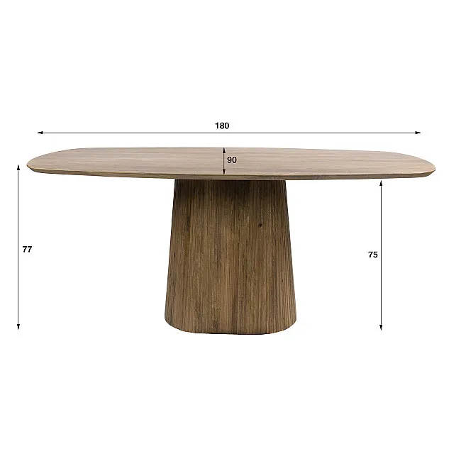 Jedálenský stôl 22-94 Wave 180x90cm Masív Drevo Mango