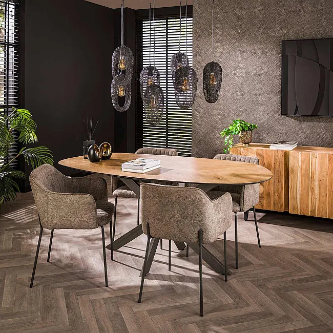 Jedálenský stôl 28-85 Ovál 180x95cm Teak dyha Jedálenský stôl 28-85 Ovál 180x95cm Teak dyha