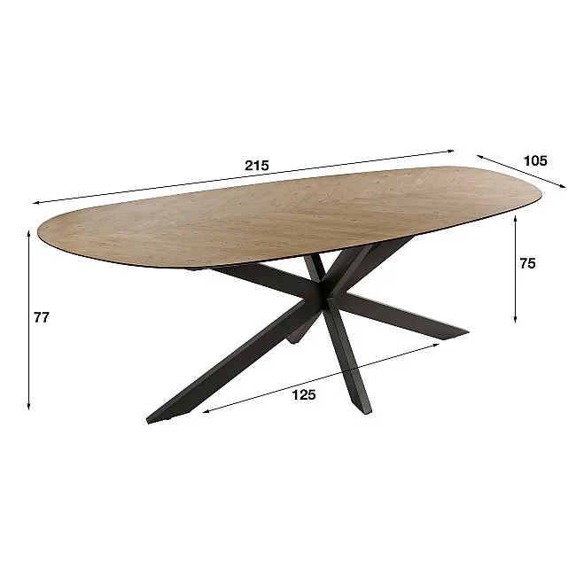 Jedálenský stôl 28-86 Ovál 215x105cm Teak dyha Jedálenský stôl 28-86 Ovál 215x105cm Teak dyha