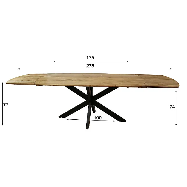 Rozkladací jedálenský stôl 29-69 175/275x90cm Masív Drevo Acacia Rozkladací jedálenský stôl 29-69 175/275x90cm Masív Drevo Acacia