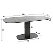 Jedálenský stôl 45-45 Ovál 180x90cm Ceramic Natural Black