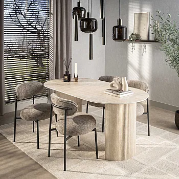 Jedálenský stôl 45-66 Romano 180x90cm Ceramic Travertine