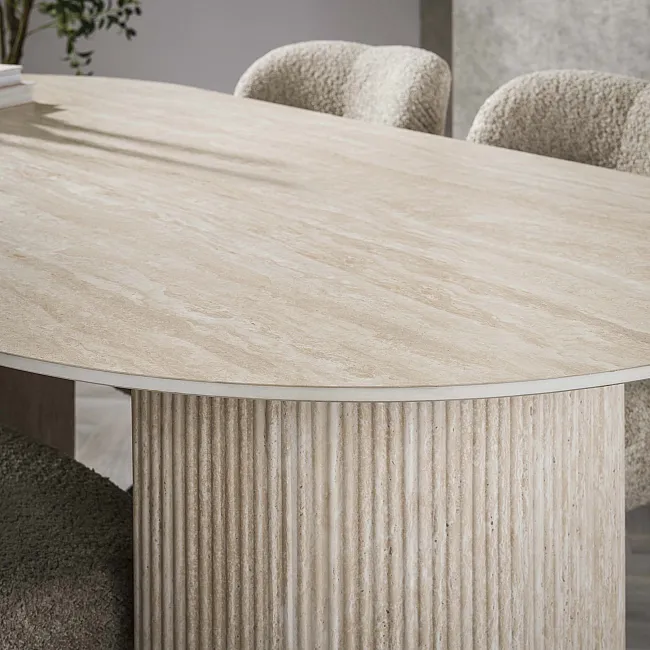 Jedálenský stôl k stene 45-82 Romano 140x80cm Ceramic Travertine