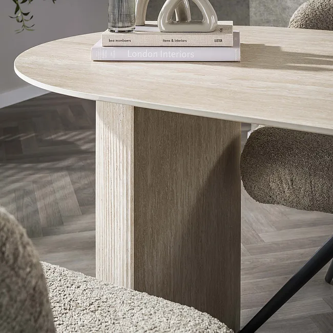 Jedálenský stôl k stene 45-82 Romano 140x80cm Ceramic Travertine