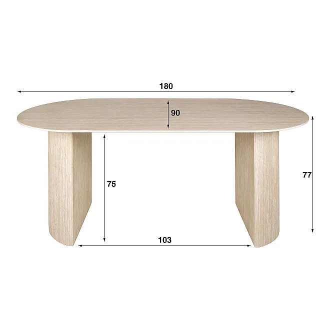 Jedálenský stôl 45-66 Romano 180x90cm Ceramic Travertine