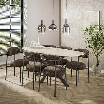 Jedálenský stôl Romano 180x90cm 3D Ceramic Travertine
