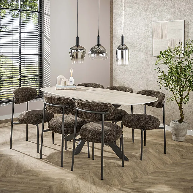 Jedálenský stôl Romano 180x90cm 3D Ceramic Travertine