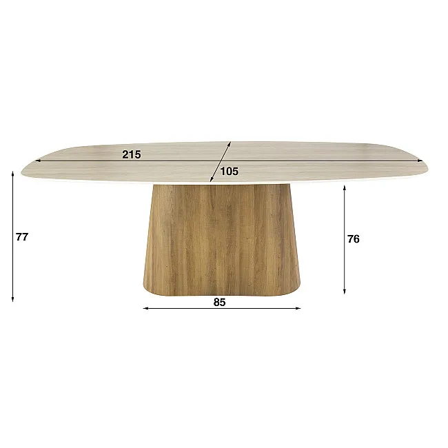 Jedálenský stôl 45-65 180x90cm Ceramik Travertín