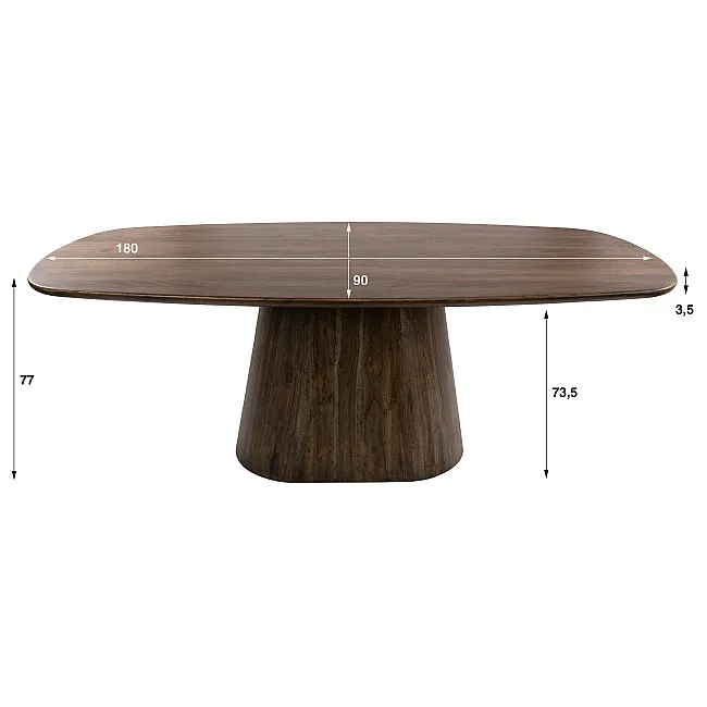 Jedálenský stôl 55-93 Central 180x90cm Masív Drevo Acacia