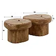 Konferenčný stôl 27-34 Sleek Ø68cm 2-set Drevo Mango