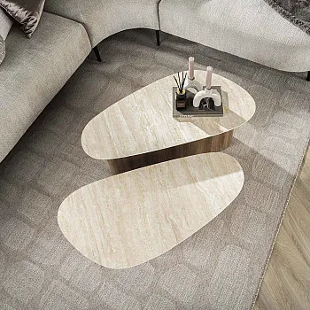 Konferenčný stôl 45-63 Romano 2-set Ceramic Travertine