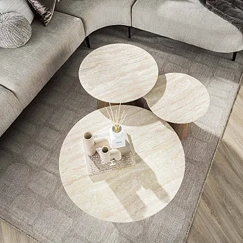 Konferenčný stôl 45-64 Romano 3-set Ceramic Travertine