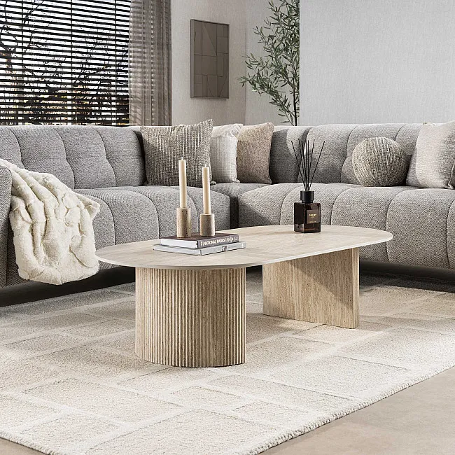 Konferenčný stôl 45-78 Romano 135x70cm 3D Ceramic Travertine