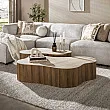 Konferenčný stôl 57-04T Ceramo 2-set 3D ceramik Travertine