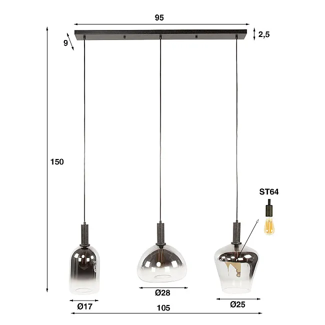 Luster 70-18 Zenith 3L Chrome Glass