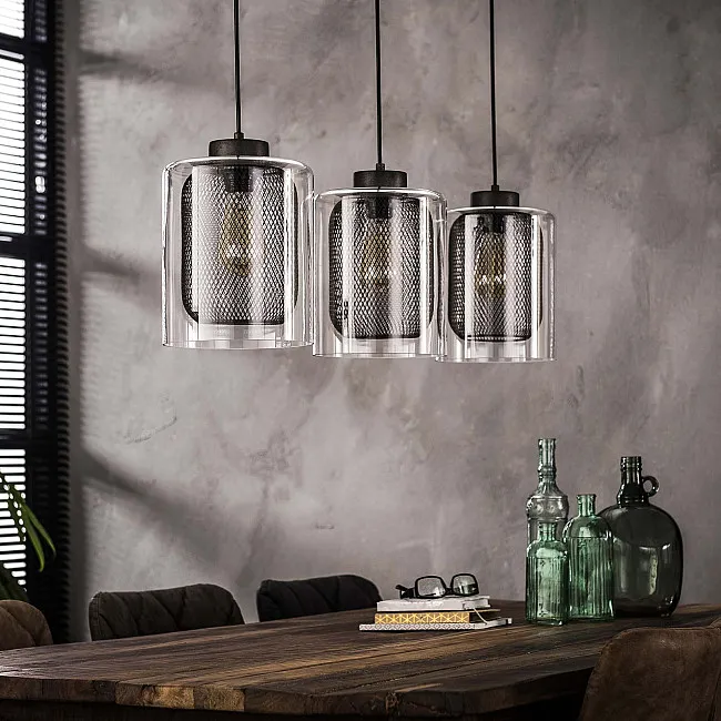 Luster 72-52 3 x Ø20cm Grid glass - PRODUKT JE SKLADOM U NÁS - 1Ks Luster 72-52 3 x Ø20cm Grid glass - PRODUKT JE SKLADOM U NÁS - 1Ks
