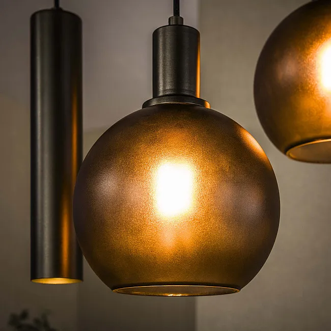 Luster 79-12S Sfere 4+3L Brown Frosted Glass