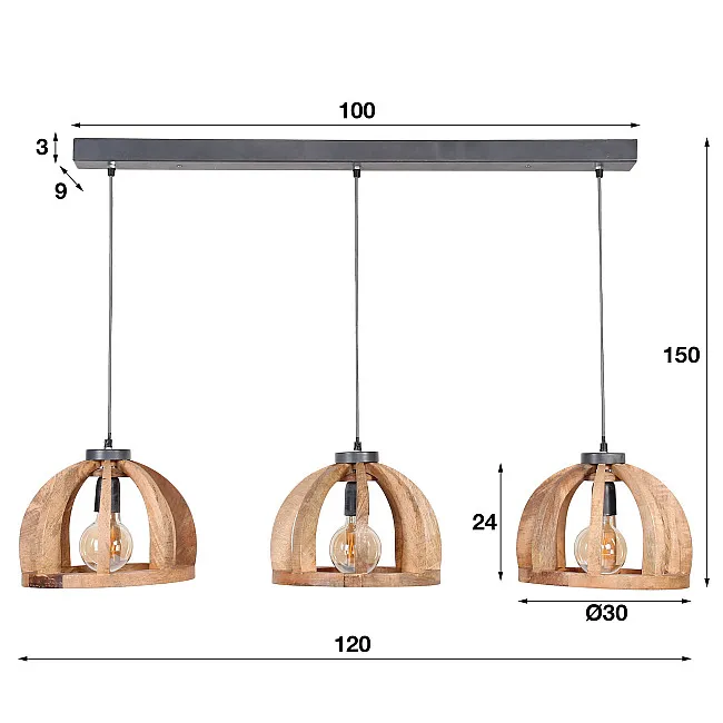 Luster 83-65 Wooden curved mango frame Luster 83-65 Wooden curved mango frame