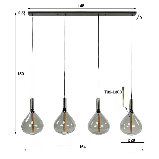 Luster 83-86 4L Drop Glass Luster 83-86 4L Drop Glass