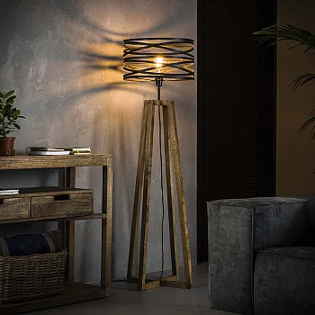 Stojaca lampa 76-73 Twist 1L Drevo Mango