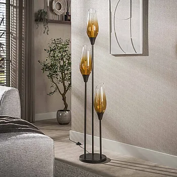 Stojaca lampa 76-90S Cocoon 3L Brown clear glass