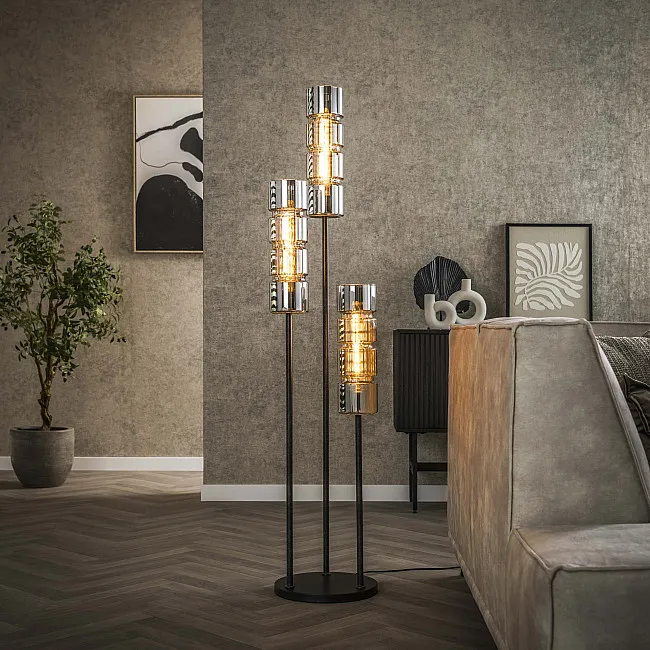 Stojaca lampa 77-13 Cylinder 3L Chromed Glass