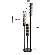 Stojaca lampa 77-13 Cylinder 3L Chromed Glass