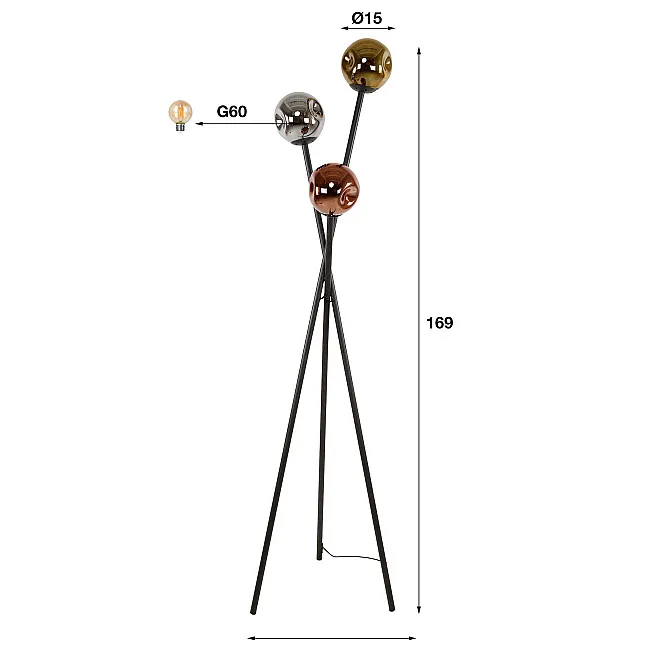 Stojaca lampa 77-76 Molecule 3L Multicolour Glass